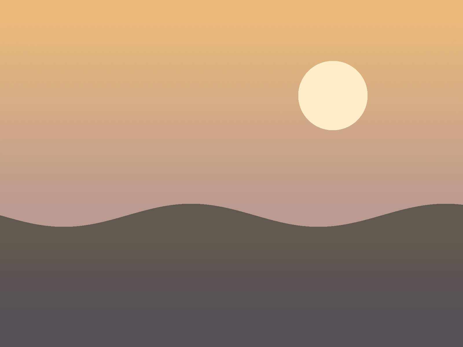 Terraza al atardecer con el sol bajo